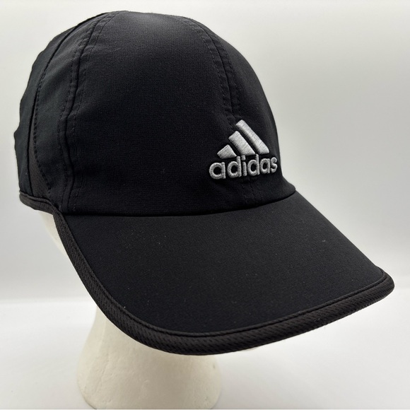Adidas MEN’s Climalite Lightweight Black Gray Logo Adjustable Running Hat OSFM - Picture 12 of 14